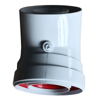 帮客材配 安居士 壁挂炉铝喷塑双层烟弯头(45度) φ100*60MM 35.8元/根  单根销售