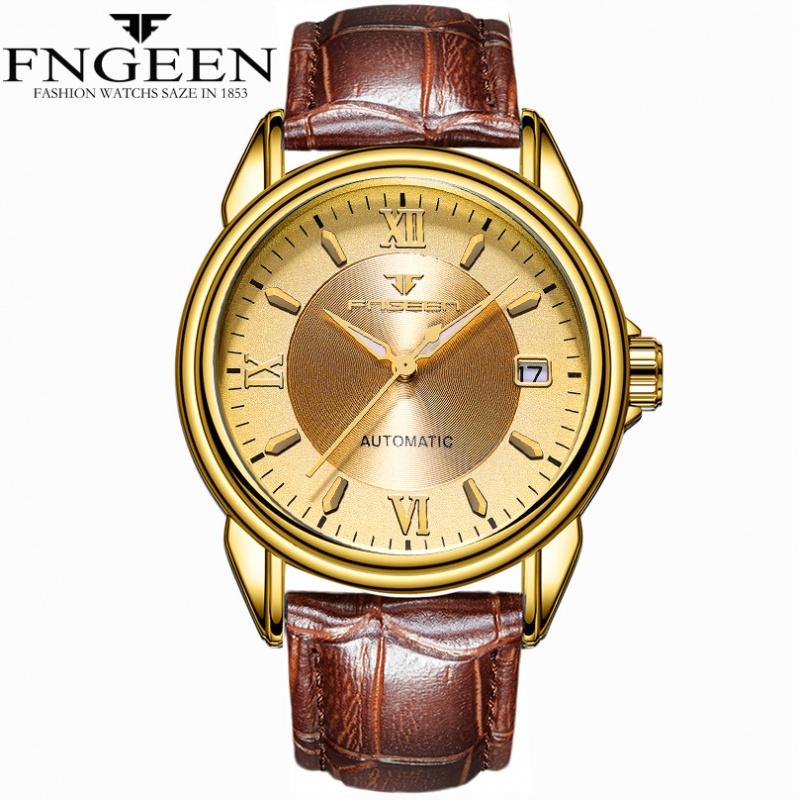 芬尊fngeen男士手表夜光镂空全自动机械表男商务休闲腕表6602