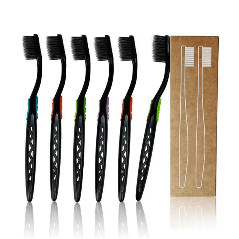 Apache阿帕齐柔韧纤丝竹碳刷毛牙刷 6支特惠装牙刷