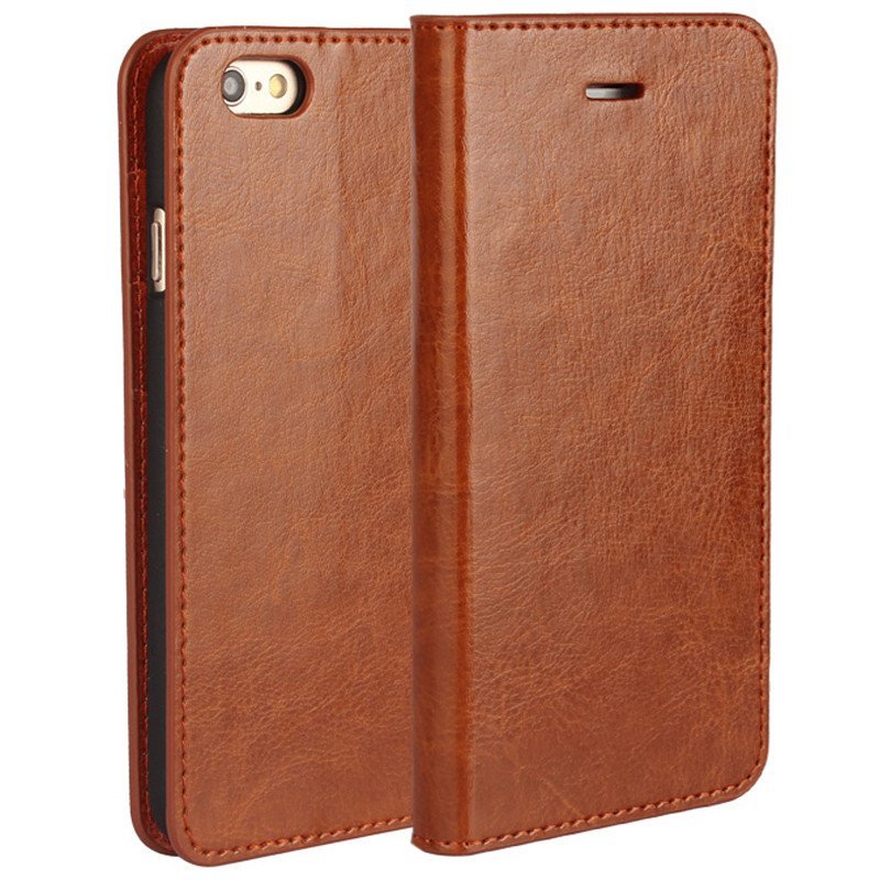 iCoverCase iPhone6/6s 疯马纹油边真皮防摔翻盖式手机套适用于苹果6/6s 4.7寸5.5寸