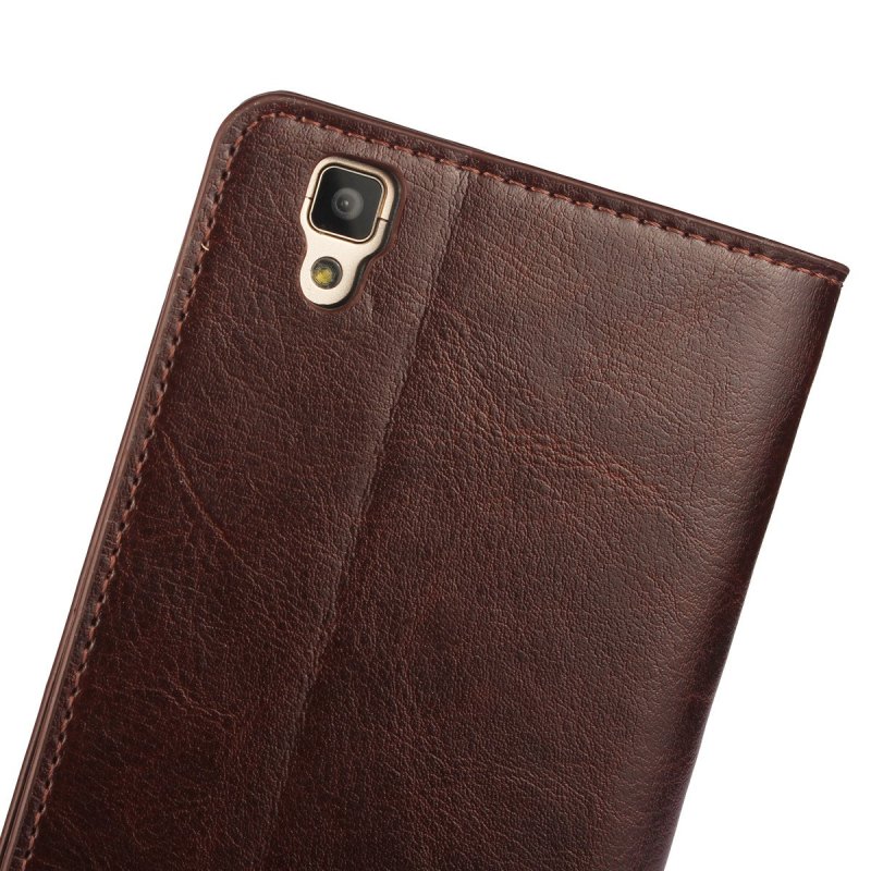 iCoverCase OPPO R7s 手机壳 疯马纹油边真皮防摔翻盖式手机套 适用于 OPPO R7s