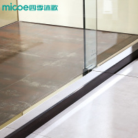四季沐歌(MICOE) 四季沐歌一字型双移门式304不锈钢淋浴房玻璃隔断整体定制冲凉房 8MM不锈钢/两移互推不含蒸汽