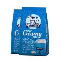 澳洲进口 2袋价 DEVONDALE 德运 全脂牛奶粉 成人奶粉 1000g/袋 低糖