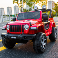 [正版授权]吉普儿童电动车四轮超大号宝宝越野玩具车小孩四驱遥控汽车可坐人星辰皓