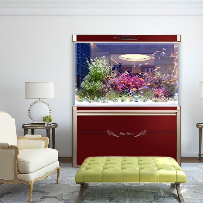 森森大型鱼缸水族箱客厅中型超白玻璃缸底过滤龙鱼缸热带鱼缸