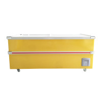 捷盛(Jiesheng) SCWD4-580 580升1.8米黄色玻璃门岛柜 商用大容量卧式冷柜冻肉柜超市大容量冰柜