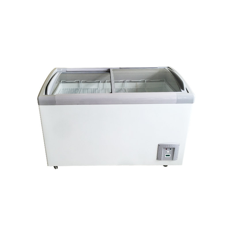 捷盛(JS)SD/SC-308Y 308升白色圆弧玻璃门卧式冷柜 冷藏冷冻转换柜 冰淇淋冷柜 雪糕饮料展示柜 茶叶柜
