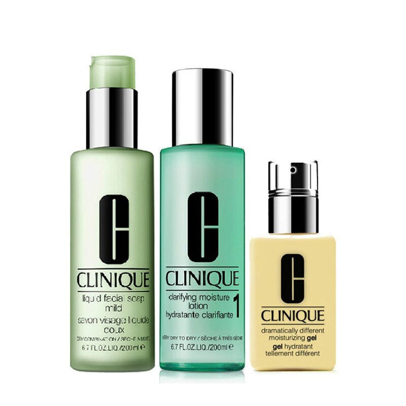 CLINIQUE 倩碧三步曲组合护肤套装 控油平衡洁面皂200ml+保湿1号200ml+润肤啫喱(无油黄油)125ml