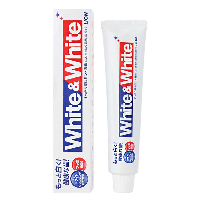 LION 狮王WHITE&WHITE 自然薄荷香味 牙膏 150g 日本原装进口