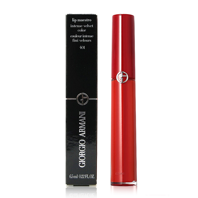 ARMANI 阿玛尼臻致丝绒哑光唇釉唇彩 401# (橘红色)丝绒质地 6.5ml 保湿不易脱妆修护显色 红色系