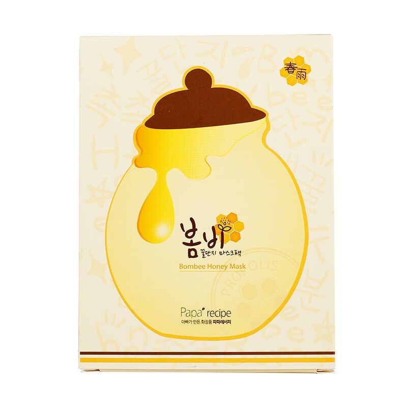 papa recipe春雨 蜜罐蜂胶面膜 滋润营养补水保湿面膜面贴膜 10片装 韩国原装进口