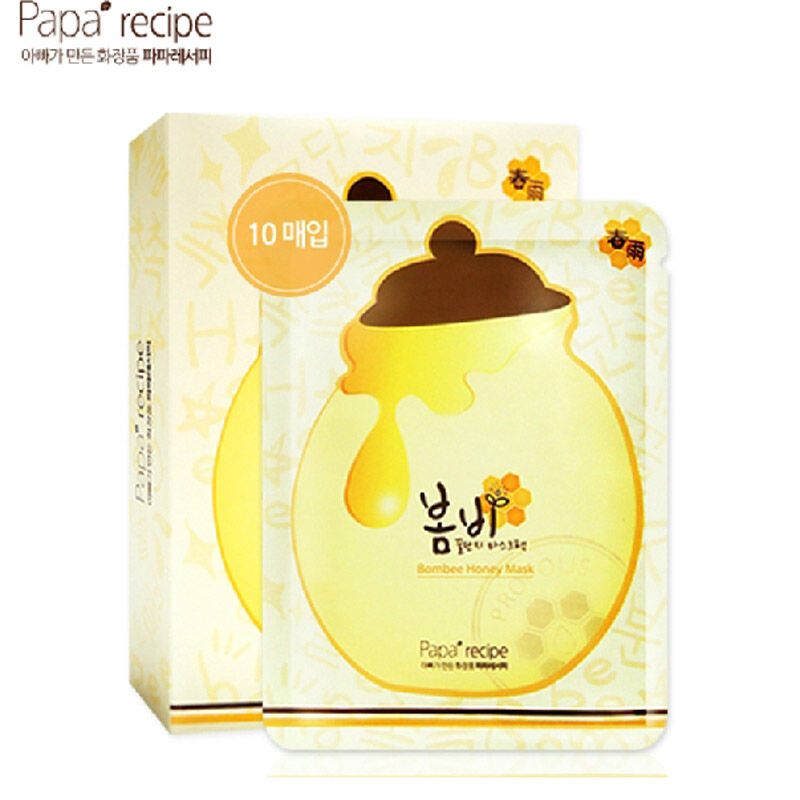 papa recipe春雨 蜜罐蜂胶面膜 滋润营养补水保湿面膜面贴膜 10片装 韩国原装进口