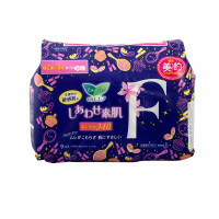 日本直邮 花王LAURIER乐而雅F棉柔夜用护翼 敏感肌 卫生巾9片34cm无荧光剂