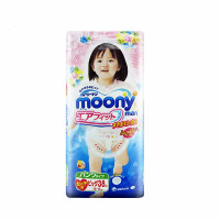 日本尤妮佳moony婴幼儿女拉拉裤女宝宝尿不湿纸尿裤加大号XL38片（12-17kg）