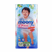 日本直邮 进口尤妮佳/moony婴儿拉拉裤XL38片男单包