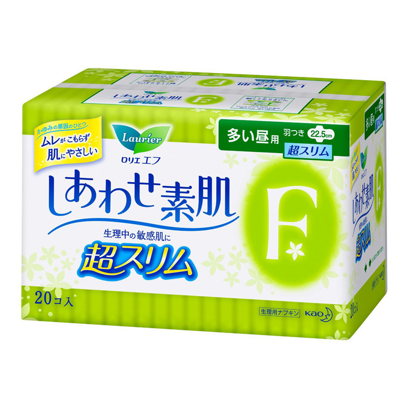 日本直邮 花王kao 乐而雅F系列 日用22.5厘米20枚 绿白 新包装