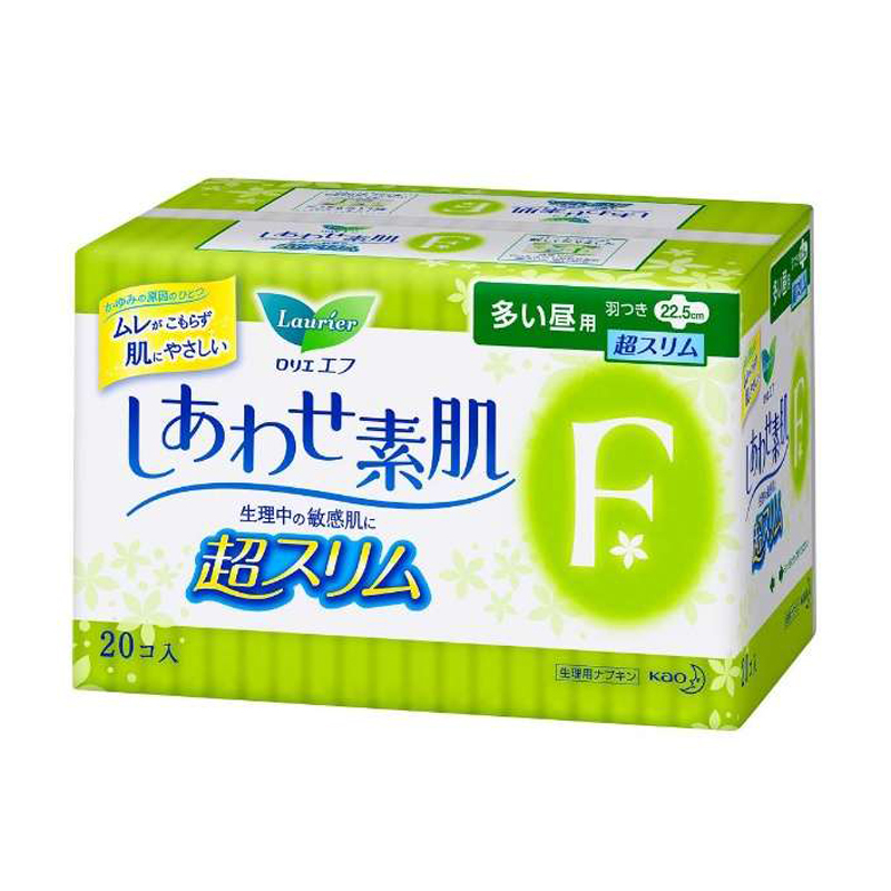 日本直邮 花王kao 乐而雅F系列 日用22.5厘米20枚 绿白 新包装