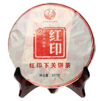 2013年下关普洱茶生茶 红印泡饼饼茶 普洱 生茶 357克/饼 云南七子饼茶