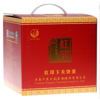 2013年下关普洱茶生茶 红印泡饼饼茶 普洱 生茶 357克/饼 云南七子饼茶