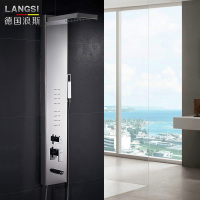 浪斯淋浴屏花洒套装方形浴室恒温淋浴器增压顶喷挂墙式手持花洒多功能304不锈钢材质