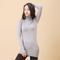 2018秋冬新款女装中长款打底衫韩版高领针织衫套头修身显气质女长袖