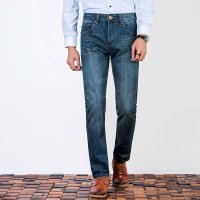 LEEPU'S男士牛仔裤男春夏款长裤修身小脚直筒男裤中腰深色长裤子