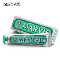 Marvis 玛尔斯牙膏洁白清新口气去牙渍洁净75ml绿色强烈薄荷味 清新口气 所有人群适用 意大利原装正品