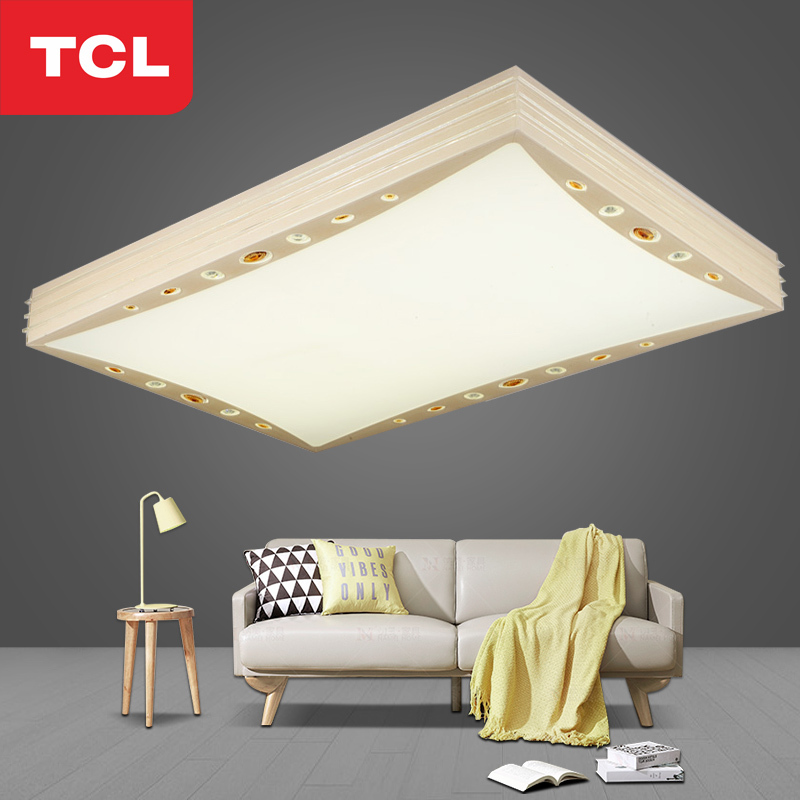 tcl照明简约现代水晶客厅灯书房led吸顶灯温馨长方形客厅大气灯具套餐
