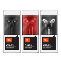 JBL C100SI 入耳式运动耳机 hifi耳机 通话带麦线控音乐跑步耳机 手机耳机带麦耳塞 红色