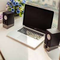 漫步者(EDIFIER) R19U迷你USB笔记本音响立体声2.0声道木质台式音箱