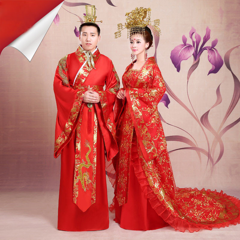 古装婚礼汉服新娘改良唐朝贵妃公主古代男装演