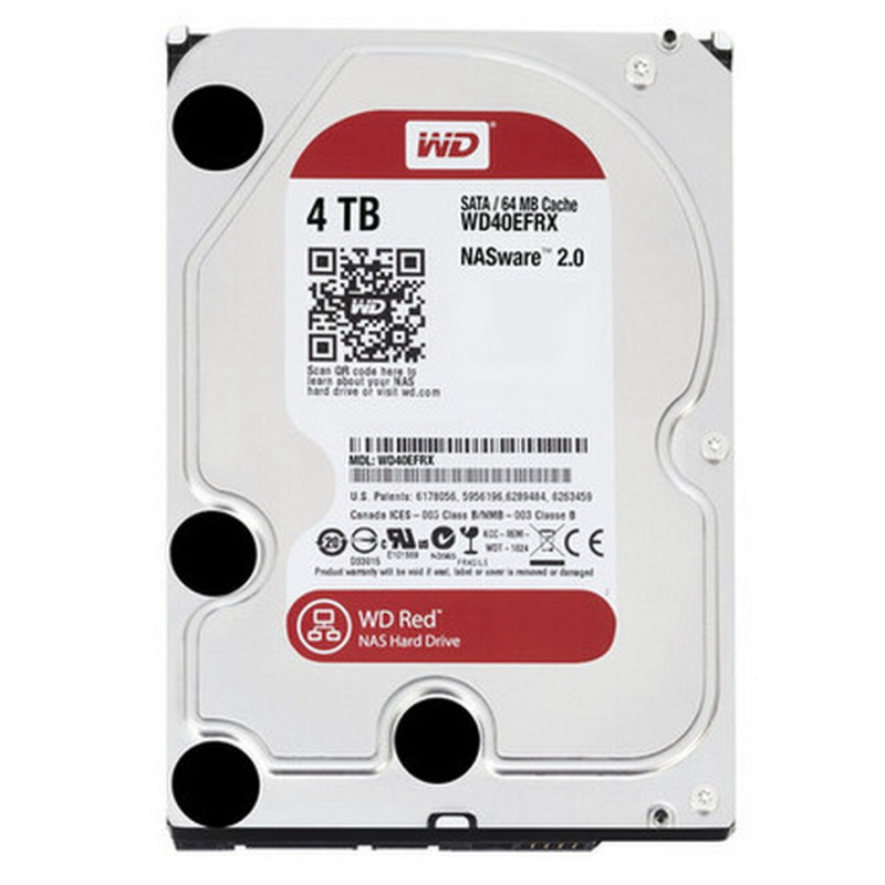 西部数据(WD)红盘 4T台式硬盘4TB SATA6Gb/s 64M 台式机硬盘 电脑硬盘 (WD40EFRX)