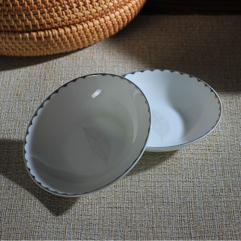 LICHEN 景德镇骨瓷餐具碗盘碟单件 陶瓷4英寸味碟1个图片