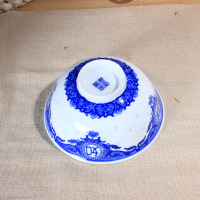 LICHEN 景德镇青花玲珑陶瓷碗 陶瓷餐具 高温烧制 微波炉适用 釉下彩吉祥如意A款 口碗5英寸饭碗 10个装