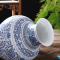 LICHEN景德镇青花瓷花瓶 手工艺薄胎陶瓷花瓶花器装饰摆件 中号罗汉瓶高31厘米x肚径23厘米