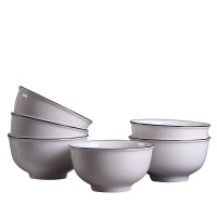 LICHEN 陶瓷碗5英寸北欧ins餐具米饭碗6只装