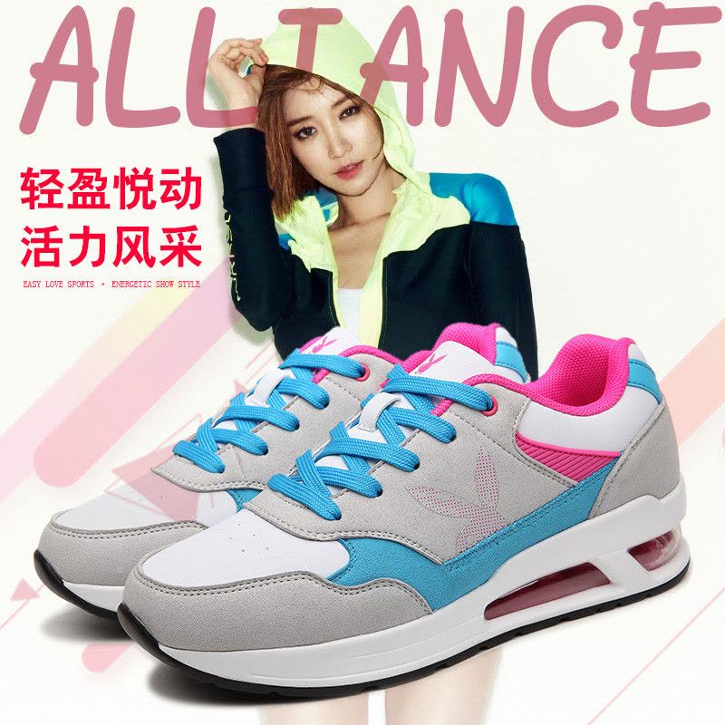 花花公子(PLAYBOY)女鞋新款韩版气垫鞋女子学生增高跑步鞋休闲鞋运动鞋 女图片