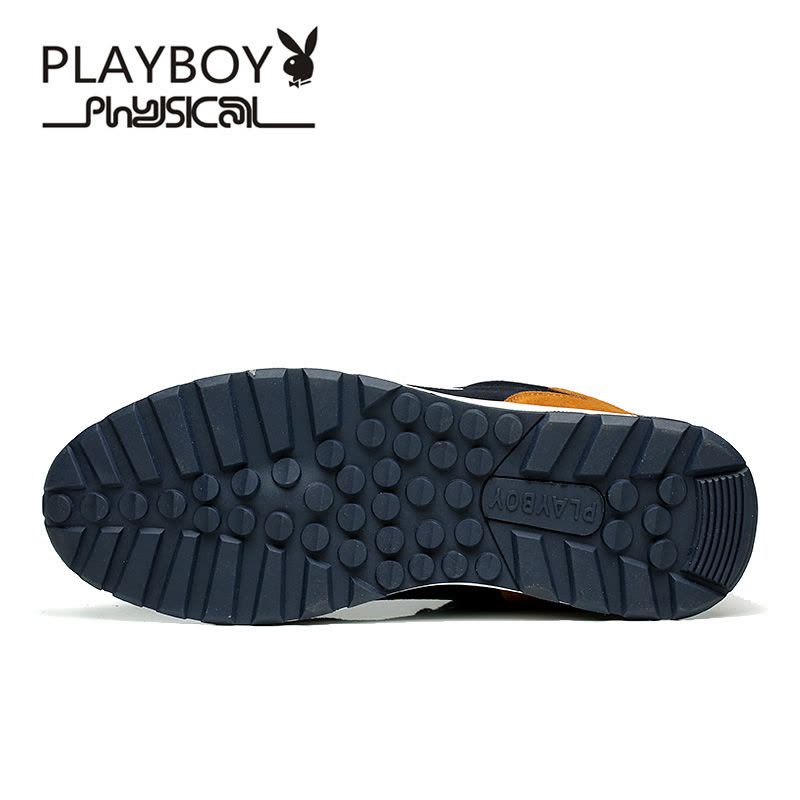 花花公子(PLAYBOY)男鞋冬季韩版潮鞋运动板鞋加绒圆头高帮休闲鞋男牛皮日常跑步鞋商务鞋 男图片