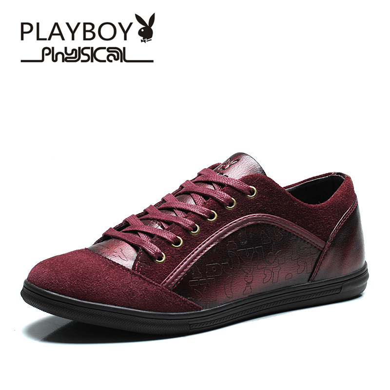 花花公子(PLAYBOY)冬季新款男鞋高帮复古英伦休闲板鞋男圆头男士商务鞋男加绒棉鞋 男