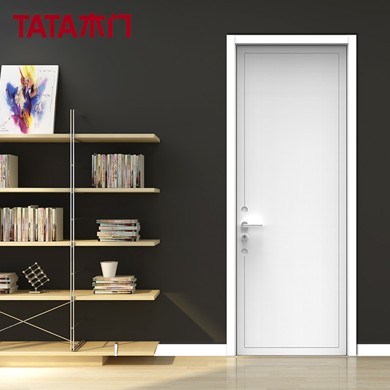 tata木门 简约室内门 实木复合免漆门 全屋定制卧室门@042瓷白色