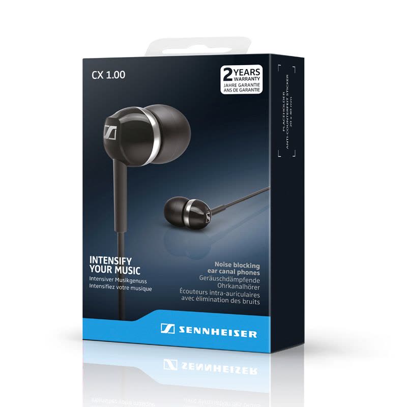 SENNHEISER/森海塞尔 CX1.00 黑色 入耳式重低音耳机通用音乐cx100耳塞 黑色图片