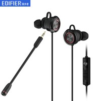 漫步者(EDIFIER)GM450手机游戏耳机吃鸡电竞双动圈单插孔电脑耳麦 黑红色