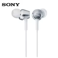 索尼(SONY) MDR-EX255AP入耳式立体声手机通话耳机线控带麦 3.5毫米L型插头有线耳机 EX255AP白色