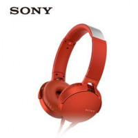 Sony/索尼 MDR-XB550AP头戴式立体声耳机重低音手机线控通话耳麦 红色