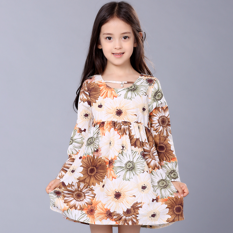 儿童连衣裙3小女孩春秋5宝宝2016新款中大童装6-9岁8女童长袖裙子