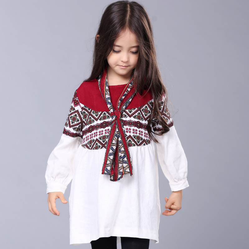 女童裙子秋季2016新款3春秋装民族风5中大童装8岁9儿童长袖连衣裙