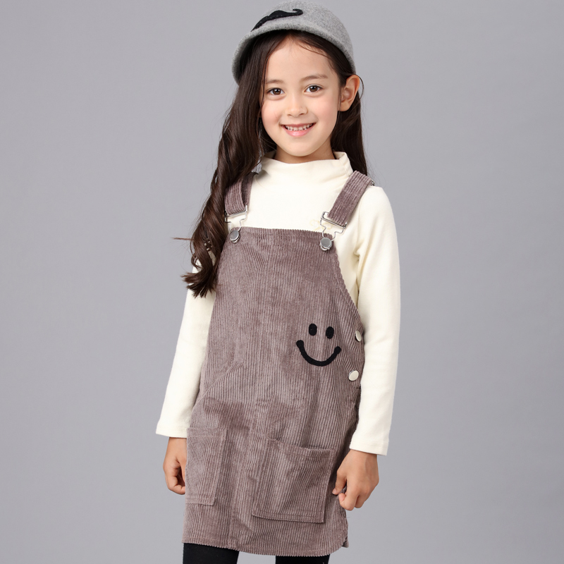 童装女童背带裙8春秋装2016新款中大童韩版时尚9灯芯绒儿童连衣裙