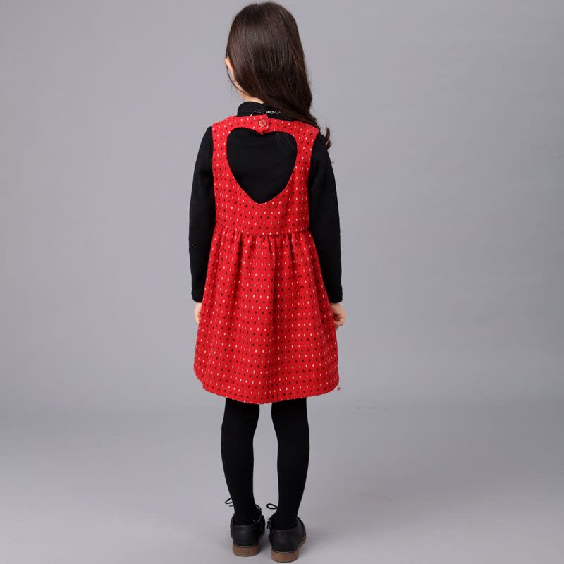 卡兹娜拉女童连衣裙秋冬加厚桃心呢子裙中大童背心裙儿童裙子3-10岁图片