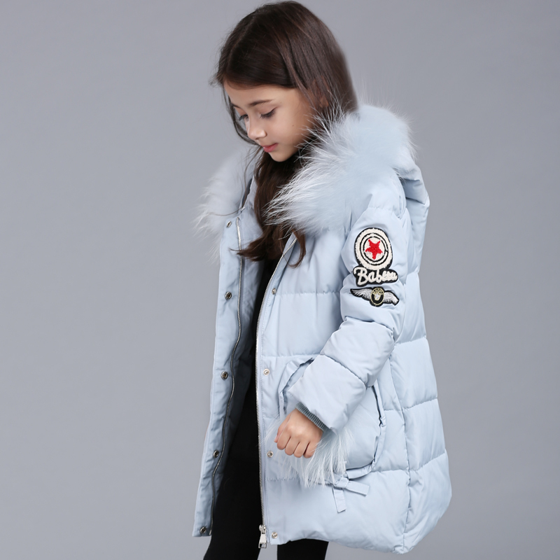 女童羽绒服冬装6连帽7毛领8中长款棉服9韩版12岁冬季儿童加厚外套