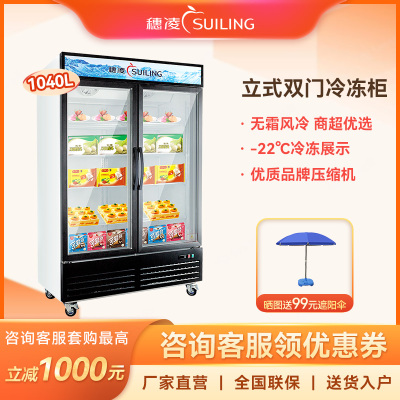 穗凌(SUILING)LD-1040M2W立式商用无霜风冷速冻展示冰柜冷冻超市展示大型冷柜